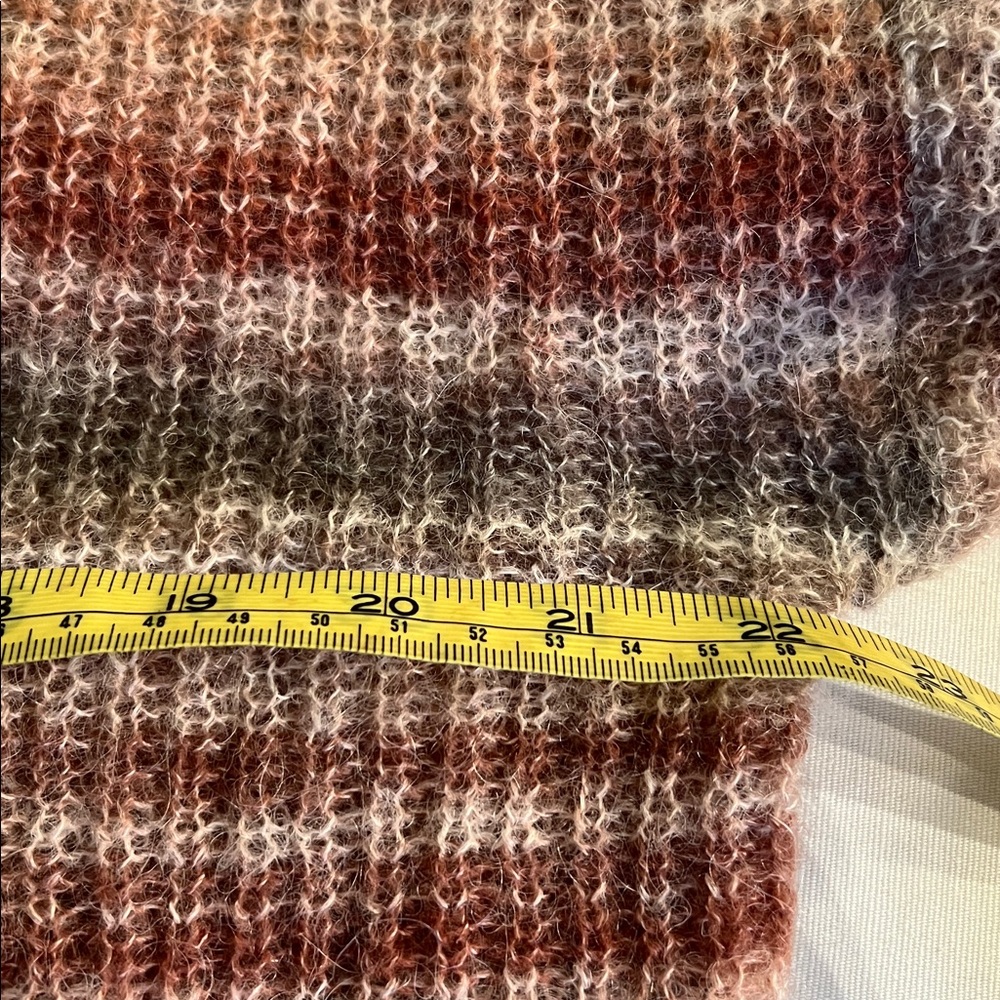 Elsamanda grey multi striped sweater Italy from a wool alpaca mohair blend L - Picture 6 of 7